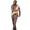 Etniska kläder Afrikansk tryck Kort ärm Mäns uppsättningar Anpassa Pant Suit Nigerian Fashion Male Patchwork Topps Suits Drop