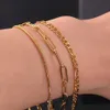 Bangle Stainless Steel Multilayers Chain Bracelet Women Simple Fashion Layered Girl Wrist Bracelet Jewelry Accessories Length 18cm+5cmL2403