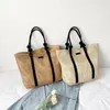 Borse da spiaggia intrecciate in paglia di grande capacità estiva casual Borsa a tracolla da donna fatta a mano Borse da viaggio da donna Shopper in rattan Tote bolsa 240307