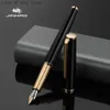 Canetas-tinteiro Canetas-tinteiro Jin Hao 95 Metal Preto Caneta-tinteiro Caneta de tinta de aço inoxidável dobrada (curva) 1.0mm/F Nib Office Business Writing Ink Gift Pen Q240314
