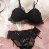 Bras stelt sexy dames lingerie panty ondergoed set simpel geen stalen ring bralette schattig dikke meid kanten bowknot beha en