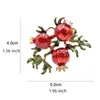 Brooches Cute Red Pomegranate Brooch Autumn Fruit Pin Enamel For Women Men GIft