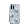 Söt 3D Butterfly Rose Flower Soft TPU -fodral för iPhone 15 Pro Max 14 Plus 13 12 11 XR X Xs Max Wave Side Fashion Bling Dripping Lim Cream Sock Proof Mobile Cover Cover