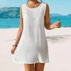 Lady Beach Dress Loose Fit Cover-up Sun Protection Backless Swimsuit Women's Anti-uv For Ladies