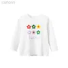 T-shirts 2-8T Infant Flower Girls T Shirt Toddler Kid Baby Girl Clothes Autumn Winter Top Cotton Floral Tshirt Childrens Loose Tee Outfit ldd240314