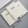 2024 Loose Leaf Notebook Refills 6 Rings Binder Notepad Kawaii Diary Journal Planner Cute Agenda Organizer Korean Stationery 240311