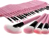 32 datorer rosa ullmakeupborstar verktyg set med pu läder fodral kosmetisk ansiktsmink borst kit2072970