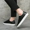 Casual Shoes Brown Men Sneakers Lace-up Solid PU Leather Black White Platform Men's Vulcanize Size 38-46