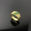 Bagues en diamant vert, bague à la mode de styliste, accessoires de bijoux classiques de qualité, cadeaux d'amoureux sélectionnés