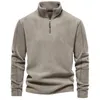 Sweats à capuche pour hommes automne hiver polaire sweat col demi-zip manches longues tendance hauts