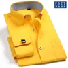 Men's Dress Shirts 2024 Classic White French Regular Fit Cufflinks Business Long Sleeve Lapel Men Social Shirt