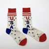 Women Socks American Flag Stocking 2pairs USA Fun Dress Novelty Crew Groomsmen Gift For