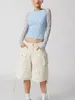 여자 T 셔츠 여성 동화 작물 탑 여름 뒷모습 슬림 핏 레이스 자카드 긴 소매 셔츠를 통해 보인다