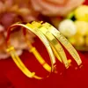 Pure 14K Gold Bangles Jewelry for Women Not Fade Gold Pulseira Feminina Bizuteria Wedding 14 K Gold Trendy Charms Bangle Females 240313