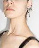 Europe America Exagéré Crystal Bowknot Silver Large boucle d'oreille Mémure d'oreille Femmes Sweet Jewelry Trends