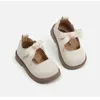 First Walkers Claladoudou Baby Walking Shoes for 2024 Spiring Solid British Style Simple Kids Leather Shoes With Lace Bow 240315