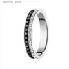 Wedding Rings TOP quality luxury brand Zero ring couple ring designer stainless steel jewelry black white diamond rings men women love Valentines Day gift Q240315