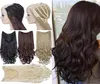 Perruques synthétiques Snolilite U Part Clip en une seule pièce, cheveux ondulés demi-tête, postiche naturelle pour femmes 5631996