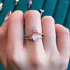Cluster Rings Gem's Beauty 925 Sterling Silver Wedding Ring Set For Women Elegant Jewelry Pear Cut Engagement Band Moonstone Opal