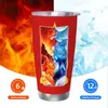 Tumblers URSS Martelo e Foice Russo Bandeira Soviética Tumbler Vácuo Isolado Copo Térmico Aço Inoxidável Canecas Escolares Garrafa de Água 20oz