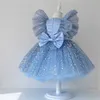 Girl's Dresses Little girls one. Birthday Party Dresses Ruffles Stunning Wedding Evening Ball Gown Baby Baptism Vestidos Cute Kids Princess Dress 240315