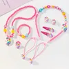 Bedelarmbanden 10 stks/set ResinBeads Sieraden Schattig Dierenpatroon Ketting Armband Hoofdband Voor Kinderen Feestmeisje Verjaardagscadeau