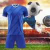 1Set Football Suit Multicolor Stripe Spandex Men V-Neck Football Soccer Jerseys set Mens Sportswear Training Uniform 240307