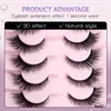 Vipuda Mink Lashes Cat Eye 720Pairs 3D Eyelashes Wings -Shaped Fluffy Volume Thick False Tolongated 240305