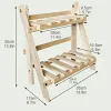 Étagères de rangement en bois à Double couche, étagère de rangement de papeterie, étagères de rangement pour pots de fleurs, supports d'armoires de cuisine, étagère à épices