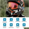 Motorcykel Intercom Walkie Talkie Ejeas V6 Pro Bluetooth Helmet Headset med 1200 m BT Interphone Communicator för 6 Riders Waterproo Dhyst