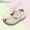 First Walkers Flat heel shoes Claladoudou new baby shoes for spring little girls princess leather microfiber shoes soft sole shoes for young children 240315