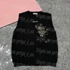 Luxury Women Singlet Tanks Cropped Knitted Jumper Tops Luxury Designer Elegant Sleeveless Knits