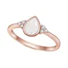 Küme Yüzük Gem's Beauty 925 Sterling Gümüş Alyans Seti Kadınlar İçin Set Zarif Takı Armut Kesme Nişan Band Moonstone Opal