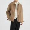 Men's Jackets Spring Autumn Turn-down Collar Coat Double-sided Woolen Solid Color Simple Long Sleeve Pockets Male Fashion Korean
