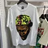 Hellstar Mens T Shirt غسلت حميدة خمر قصيرة الأكمام T Shirt الصيف غير الرسمي نصف الأكمام 21