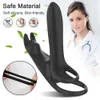 Vibrating Cockring Couple Vibrator with Dual Motor Wireless Cock Penis Ring Adult Sexy Toys For Men Delay Ejaculation Penisring 240312
