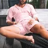 Survêtements pour hommes 2023 Hommes Vêtements de vacances d'été Chemise hawaïenne Ensemble 2 pièces Ensemble de shorts pour hommes Respirant Cool Vêtements de vacances Lin Q240314