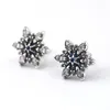 Stud Earrings Blue Stone Snowfake Clear CZ 2024 Christmas Gift Sterling Silver Jewelry For Woman Party Making