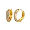 Orecchini a cerchio 2024 CZ di lusso per le donne Colore oro Piccolo cerchio Moda Versatile accessorio per l'orecchio della signora Gioielli semplici
