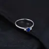 Anneaux de mariage Bijoux Palace Créer Bleu Saphir 925 Sterling Argent 3 Pierre Promesse Bague Femmes Bijoux De Mode Cadeau De Mariage Q240315