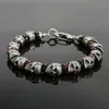 Punk Hip Hop Stainless Steel Skull Bracelet Biker Vintage Beads Bangles For Men Boys Fashion Creative Jewelry Gifts Drop 240305