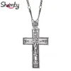 Shamty Glory King Jesus Cross Chain Ancient Silver Rose Gold Color Christianity Pendant Necklace Jewelry Christian Items Gift 240311
