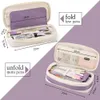 Kawaii Purple Pencil Cases Stora kapacitet Pen Bag Pouch Holder Box For Girls Office Student Stationy Organizer School Supplies 240306