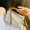 Lapptäcke loeweely loewve väskor lyxiga kvinnor axel handväskor väskor crossbody geometrisk kontrast färg cross body messenger väska