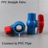 Connectors 10Pcs 20 25 32 40 50mm PVC Pipe Socket Valve Connector Agricultural irrigation Tube Straight Ball Valve Garden Water Pipe Joints