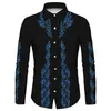 Western Tribal Heren Shirt Lange Mouw Pak Revers Party Casual Top Fashion Hoge kwaliteit Comfortabel materiaal Plus Size 240301