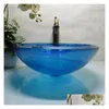 Bathroom Sinks Tempered Glass Sink Handcraft Counter Top Round Basin Wash Basins Cloakroom Shampoo Vessel Bowl Hx007 Drop Delivery H Dhlok