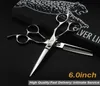 Nożyczki do włosów 6 srebrne 440C Cięcie jagua przerzedzanie fryzjer Barbearia Profissional Acessorios Tigeras5706668