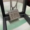 Pendentif Colliers Acier inoxydable Titanium Lettre Square Marque Collier Hip Hop Pull Chaîne Niche Design Charm Jewelr