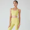 Lu Align Lemon High Women Sports Impact Bra Fiess Bralette Halter Neck Gym Träning Skörden Topp Running Yoga Vest Push Up Padded Underwear Lett